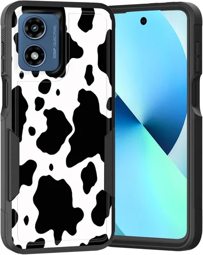Vista 75 de para Moto G Play 4G 2024, funda de dos capas híbrida resistente y a prueba de golpes, PC duro + silicona suave protectora para Motorola Moto G Play