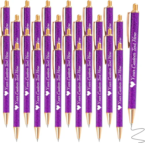 Vista 120 de Bolígrafos de purpurina personalizados con nombre impreso, bolígrafo personalizado con barril de metal, retráctil, bonito y elegante, regalos
