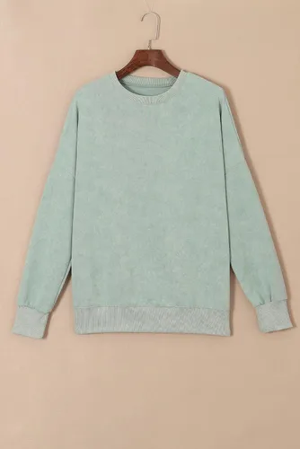 Vista 39 de SHEWIN Sudadera casual de manga larga con cuello redondo para mujer, ligera, holgada
