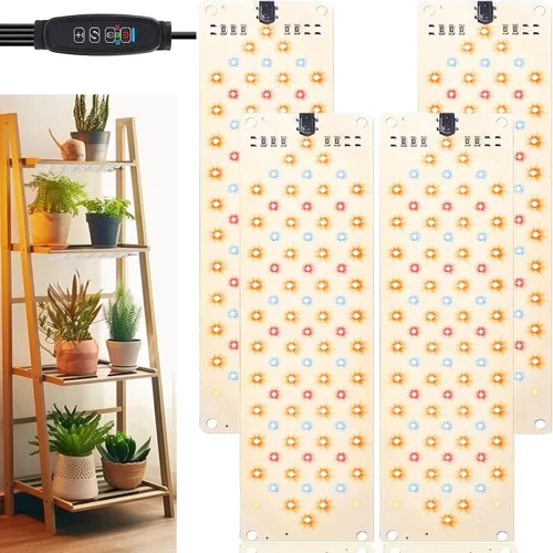 Vista 11 de Rocoking Luces de cultivo para plantas de interior, lámpara de cultivo de panel ultrafino, 158 luces LED de espectro completo para plantas debajo