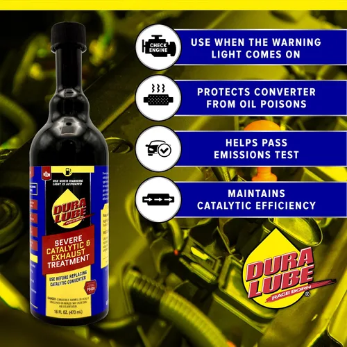 Vista 8 de DURA LUBE - Paquete de 2 limpiadores de tratamiento catalítico y de escape severo, aditivo de combustible, 16 fl oz, paquete combo de 2