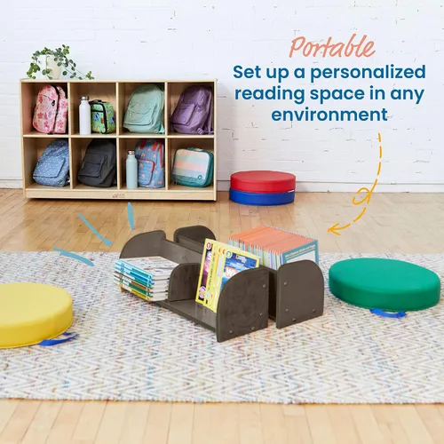 Vista 6 de ECR4Kids Exhibición de libro de mesa orientada hacia adelante ajustable, muebles para niños, lavado gris