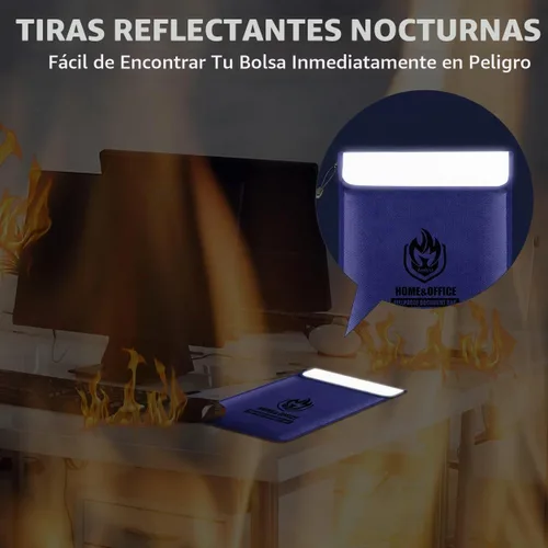 Vista 5 de andyer - Bolsa de documentos ignífuga mejorada con dos bolsillos (2000 ℉), bolsa de dinero impermeable ignífuga de 15 x 11 pulgadas con cremallera