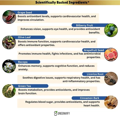Vista 7 de MAROBRAIN MAX Suplemento de apoyo cerebral extra fuerte, 60 cápsulas, con mezcla de hierbas, vitaminas A C D complejo B, DHA, semilla de uva, bacopa