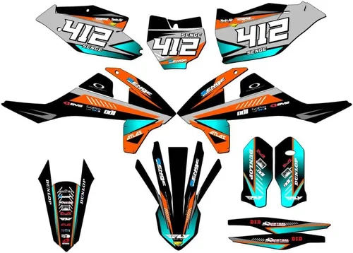 Vista 6 de Kit de base gráfica SXF Surge Black Senge 2016-2018 compatible con KTM