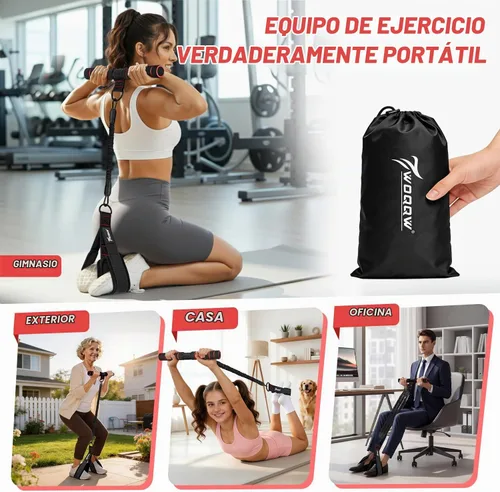 Vista 6 de WOQQW Multifunction Pedal Resistance Band with Handle, Upgraded 3 Tube Adjustable Foot Resistance Bands for Core, Arm, Legs, Body Puller Trainer