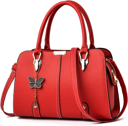 Vista 8 de FANDARE Bolso de mano para mujer, bolso de hombro de piel sintética, bolso impermeable