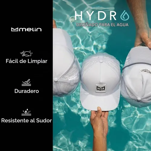 Vista 5 de melin Coronado Brick Hydro Rope Gorra, Gorras de Béisbol Resistentes al Agua para Hombres y Mujeres, Gorra para Golf, Correr o Entrenar Negro