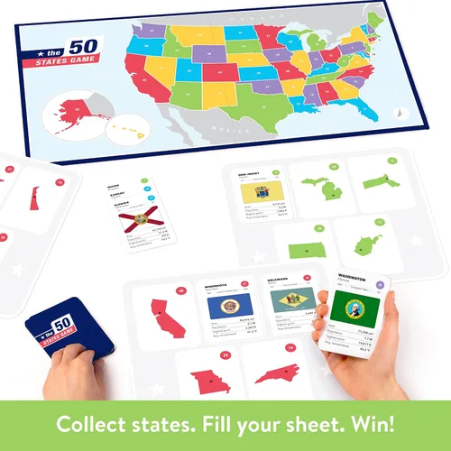 Vista 2 de The 50 States Game - Juego de mesa de geografía de EE. UU. - Juego educativo para niños y adultos - Aprendizaje divertido para niños y niñas