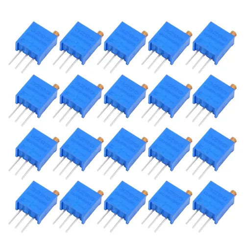 Vista 5 de Fielect 20 Potenciómetros de recortadora multigiro de 100R Ohm Potenciómetros de resistencia variable de 3 pines, 3296W-101