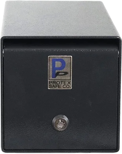 Vista 2 de Protex Caja fuerte (SDB-101) - Negro, para efectivo, cheques y sobres, deflector dentado de sierra para proteger la ranura, acabado