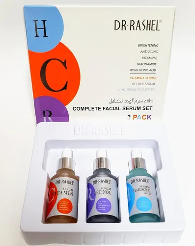 Vista 2 de Dr Rashel Vitamina C, retinol y ácido hialurónico completo de suero facial hidratante reparador, tamaño (1.01 oz x paquete de 3 sueros faciales)