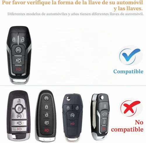 Vista 2 de Kirsnda Funda para llavero para Ford y Lincoln, color negro