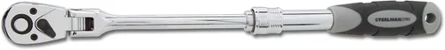 Vista 8 de Steelman Pro Trinquete de cabeza flexible extensible de accionamiento de 1/2 pulgada de 72 dientes (13.5-19 pulgadas de longitud), acero