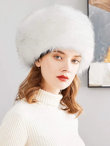 Vista 10 de Lovful Sombrero de invierno para mujer, de piel sintética, estilo cosaco ruso, sombrero de abrigo de invierno