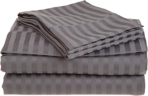 Vista 8 de Top Split Queen Sheets-Black Stripe-800 TC 100% algodón egipcio, juego de sábanas de cabeza dividida superior para camas ajustables, sábana bajera