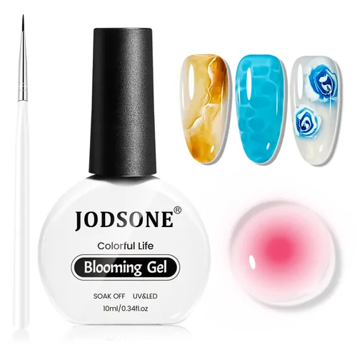 Vista 9 de JODSONE Esmalte de uñas en gel floreciente, 2 piezas de 10 ml de gel claro floreciente para mármol, acuarela, estampado floral, efectos de arte