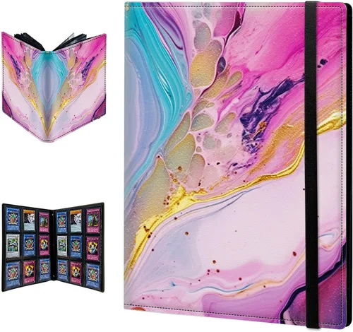 Vista 23 de Carpeta para tarjetas de intercambio, 9 bolsillos para tarjetas intercambiables, 360 bolsillos de doble cara, funda para tarjetas de tamaño Mujeres