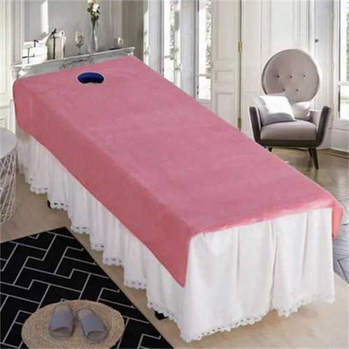 Vista 14 de Darley Funda de sábanas de belleza suave con agujero facial, funda de sábana de masaje reutilizable, sábanas de centro de spa, color sólido
