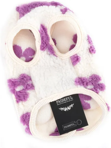 Vista 6 de PAIDEFUL Chaleco clásico de forro polar jacquard para perros pequeños, con bolsillos, suéter suave para cachorros, con botones, abrigo cálido