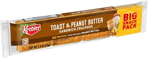 Vista 5 de Keebler Toast & Peanut Butter Sandwich Crackers Snack Pack, 1.8 onzas (paquete de 12)