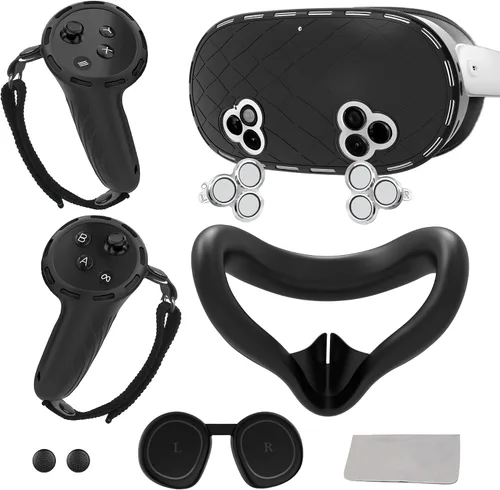 Vista 9 de 8-in-1 Silicone Cover Set for Meta Quest 3s Accessories, Juylay VR Protective Cover Accessories for Oculus Quest 3S with Facial Interface, Shell