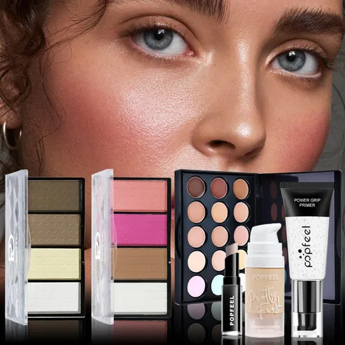Vista 2 de Caja de maquillaje, regalo surtido sorpresa para festivales con productos de maquillaje profesional, juego de cosméticos para fiestas, para mujeres