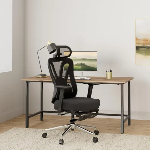 Vista 2 de Hbada P5 Silla de oficina ergonómica, silla de escritorio con soporte lumbar y altura ajustables, silla de computadora cómoda de malla
