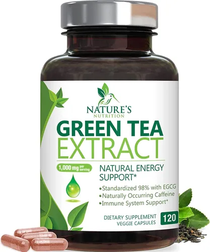 Vista 11 de Extracto de té verde 98% EGCG estandarizado – 3 veces de fuerza para energía natural – Auxiliar cardíaco con polifenoles – cafeína suave, fabricado