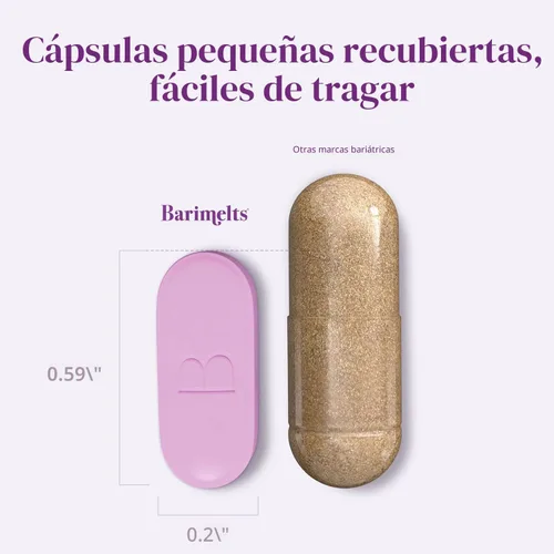 Vista 4 de BariMelts Multivitamínico bariátrico una vez al día con hierro, 60 comprimidos recubiertos fáciles de tragar (suministro para 2 meses)