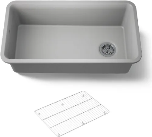 Vista 49 de Kohler K-8223-CM5 Cairn - Grifos para fregadero de cocina, color beige mate