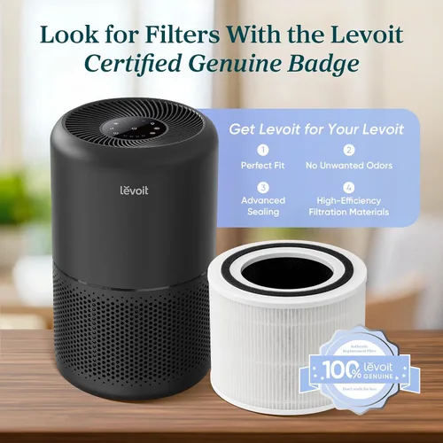 Vista 5 de LEVOIT Core300-P - Purificador de aire para alergias en el hogar, pelo de mascotas en dormitorio, cubre hasta 1073 pies cuadrados por 56 W, motor