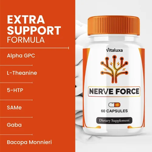 Vista 2 de Suplemento de neuropatía de fuerza nerviosa, cápsulas NerveForce para la salud cerebral, apoyo de memoria, fuerza máxima, fórmula de cápsula