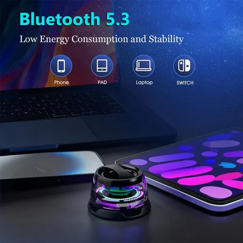 Vista 3 de Yaslayp Altavoz Bluetooth magnético multifuncional G200 con luz RGB, altavoz magnético inalámbrico impermeable para teléfonos, tabletas
