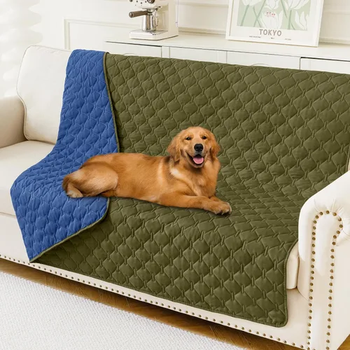 Vista 21 de Smiry Funda impermeable para cama de perro, manta reversible para mascotas para sofá Manta suave lavable para perro, funda a prueba de fugas