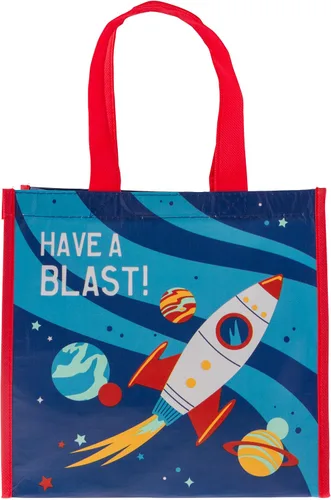 Vista 6 de Stephen Joseph, Bolsa de regalo reciclada mediana con asas, niños, reutilizable, bolsa de regalo de fiesta de cumpleaños, bolsa de compras, abeja