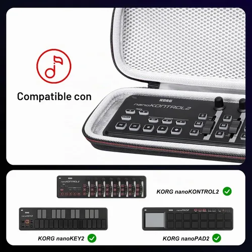 Vista 2 de TGEM - Funda para controlador MIDI USB Slim-Line KORG nanoKONTROL2/nanoKEY2
