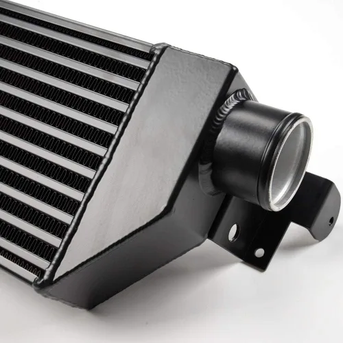 Vista 8 de Intercooler doble + kit de manguera azul negro compatible con VW VOLKSWAGEN Golf R GTI MK7 actualización