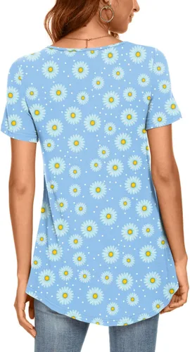 Vista 3 de CATHY Blusa cómoda de verano para mujer, manga corta, holgada, para usar con leggings