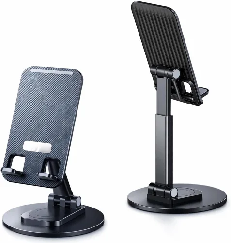 Vista 9 de Mizi Soporte para teléfono celular, ángulo y altura ajustable, soporte de teléfono de escritorio compatible con iPhone 17/16/15 Pro Max, Samsung