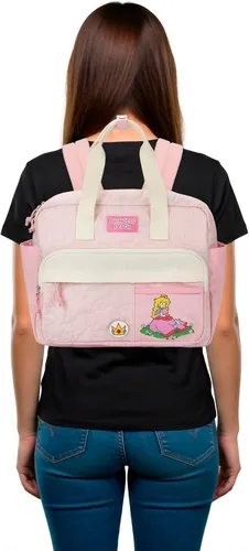 Vista 7 de Super Mario Bros - Mini mochila para adultos, iconos en relieve rosa