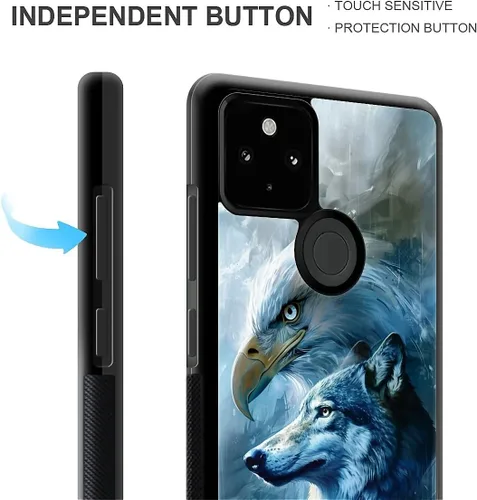 Vista 808 de Compatible con Google Pixel 4A 5G Mobile Case Creative Acrylic Panel trasero Silicona Protección Grip especialmente diseñado para Google Pixel 4A 5G