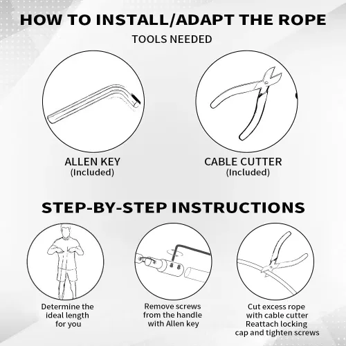 Vista 7 de Hererope - Cuerdas de saltar con peso para hombres y mujeres, cuerda de saltar de 1/2 libra con rodamiento de bolas, agarre antideslizante, cable