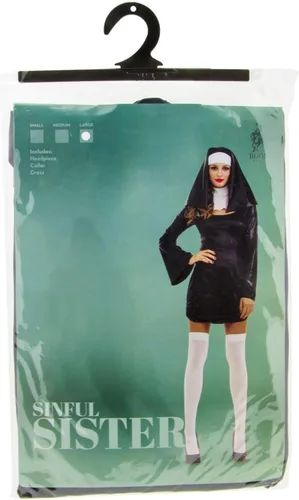 Vista 5 de Disfraz de mujer pecadora hábito de monja para Halloween juego de rol y cosplay