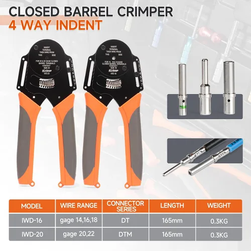 Vista 2 de iCrimp DC02 8 PCS Deutsch Weather Pack Crimper Kit DT DTM
