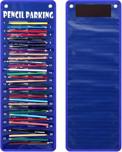 Vista 14 de Sabary - Organizador de bolsillo para lápices, dispensador de lápices con gráfico, soporte de bolsillo para lápices en nylon con ojales y tira