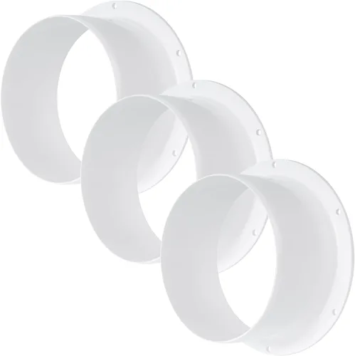 Vista 12 de Vent Systems Brida de conector de conducto de ventilación de aire blanco de 4 pulgadas, adaptador de tubo de ventilación de plástico HVAC con placa