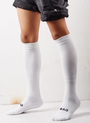Vista 4 de Matari Calcetines deportivos de compresión atlética para hombre, para fútbol, por encima de la rodilla