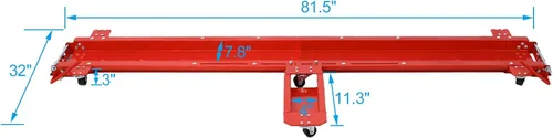 Vista 3 de Widow Cruiser-Dolly - Rodillo de acero para motocicleta, motor rojo para ATV y garaje, rollo resistente (1,250 libras), rojo