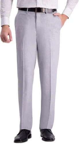 Vista 13 de J.M. Haggar - Pantalón de vestir para hombre, elástico en 4 direcciones, corte recto, parte delantera plana Negro